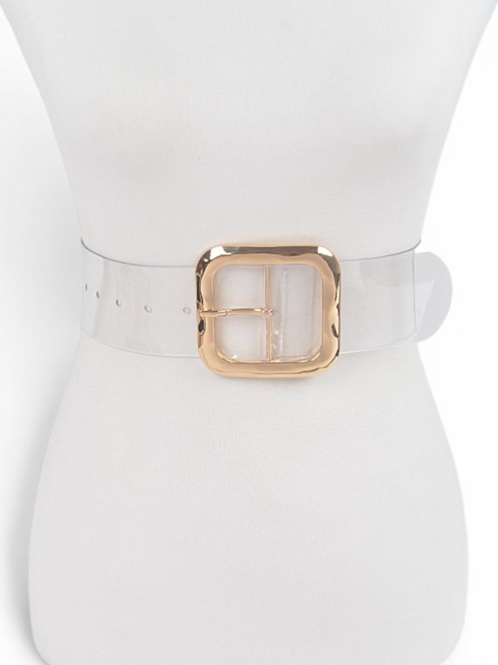 BNWT Iconic Square Buckle Cleared Transparent Fashion Belt